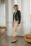 Lucia Distressed Moto Cropped Skies are Blue Jacket