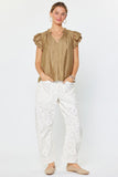 Tamara Ruffle Sleeve Current Air Blouse