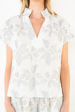 THML Nina Short Sleeve Embroidery Floral Top