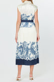 Estela Navy Button Down Midi Current Air Dress