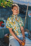 Amari Lemon Print Puff Sleeve Current Air Blouse
