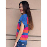 Tara Short Sleeve Multi Color Knit THML Top