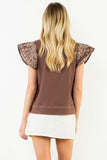 THML Geneva V Neck With Stitching on Sleeve Top