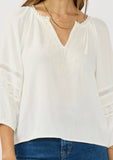 Lovestitch Kiana Embroidered and Lace Trim Top