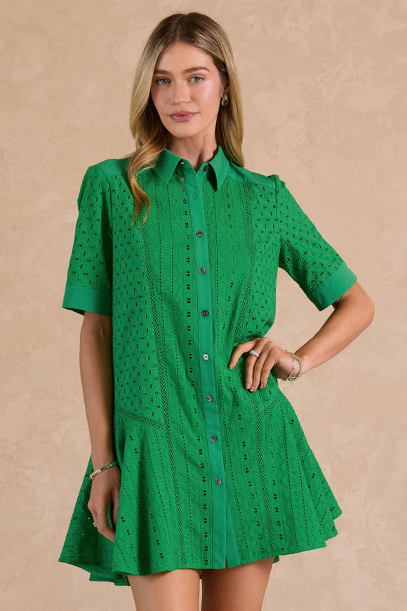 Laurie Eyelet Embroidered Button Down Current Air Mini Dress – Fig Tree  Jewelry & Accessories