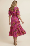 PINCH Kathryn Tropical Fruit Print Midi Dress