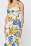 Sandy Floral Print Sleeveless Tiered Midi Current Air Dress