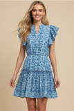 PINCH Eloise Geometric Ruffle Mini Dress