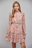 Eleanor Floral Print Button Down Mini FATE Dress