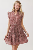 PINCH Sealy Paisley Print Ruffled Mini Dress