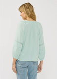 Lovestitch Harper Embroidered and Lace Trim Top