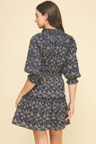 Toni Floral Balloon Sleeve Mini PINCH Dress