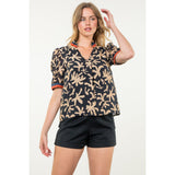 Britney Short Sleeve Print THML Top