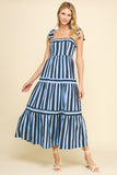 Irene Striped Tiered Maxi PINCH Dress