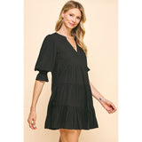 Rowan V Neck Tiered Mini PINCH Dress