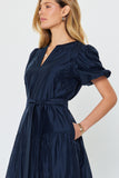 Keira Half Puff Sleeve Midi Current Air Dress