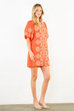 THML Azari Embroidered Bubble Sleeve Dress
