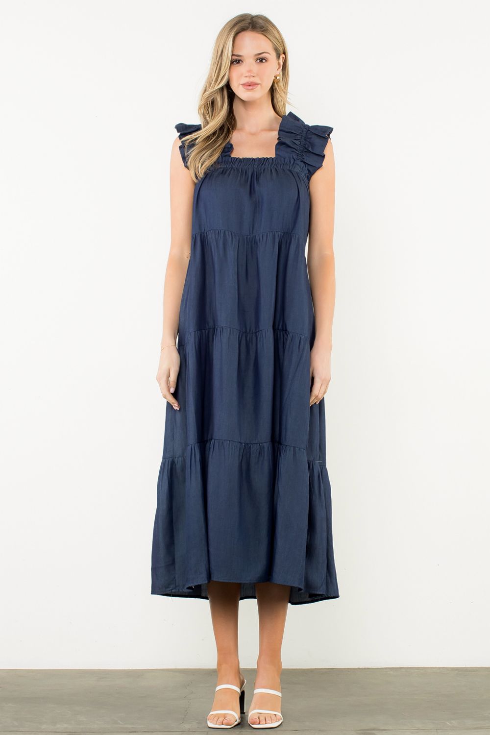 chinese dress ladies Francesca Blue Toile Maxi Dress – Confetti Boutique
