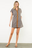 Alora Short Sleeve Plaid THML Dress