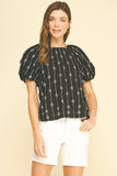 Isabella Embroidered Detail Blouse Pinch Top
