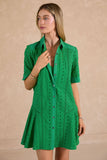 Laurie Eyelet Embroidered Button Down Current Air Mini Dress