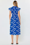 Gabriella Floral Embroidered Ruffled Midi Current Air Dress