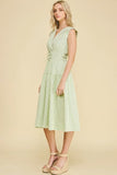PINCH Carissa Striped Tiered Midi Dress with Tie Details