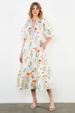 Laura Puff Sleeve Floral Maxi THML Dress