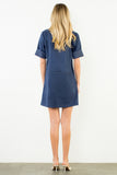 THML Gracie Collared Short Suede Solid Dress