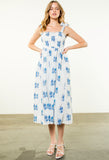 Abby Tie Strap Flower Print THML Dress