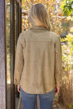 Ayla Collared Button Down Solid Suede VOY Jacket