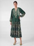 Trisha Floral Print Long Sleeve Current Air Blouse