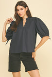 PINCH Paula Puff Sleeve With Self Tie Detail Blouse