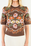 THML Emilia Short Sleeve Floral Sweater Top