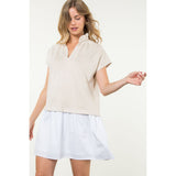 Beatrix Suede Short Sleeve THML Dress