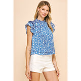 Carissa Print Short Sleeve PINCH Blouse