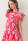 PINCH Aubrey Floral Tiered Babydoll Mini Dress