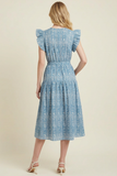 PINCH Sophia Floral Print Tiered Midi Dress