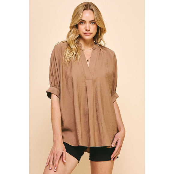 Kit V-Neck Tunic Pinch Top