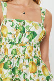 Kaila Lemon Print Sleeveless Tiered Midi Current Air Dress
