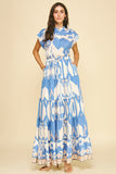 PINCH Teresa Geometric Pattern Tiered Maxi Dress