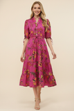 PINCH Kathryn Tropical Fruit Print Midi Dress