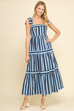 Irene Striped Tiered Maxi PINCH Dress