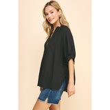 Linda V-Neck Tunic Pinch Top