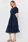 Keira Half Puff Sleeve Midi Current Air Dress