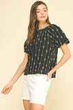 Isabella Embroidered Detail Blouse Pinch Top