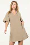 Remi Puff Sleeve Corduroy THML Dress