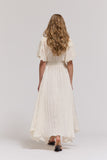 Inaya Embroidered Sleeves Unbalanced Skirt Maxi Grade and Gather Dress
