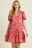 PINCH Leia Bandana Print Mini Dress
