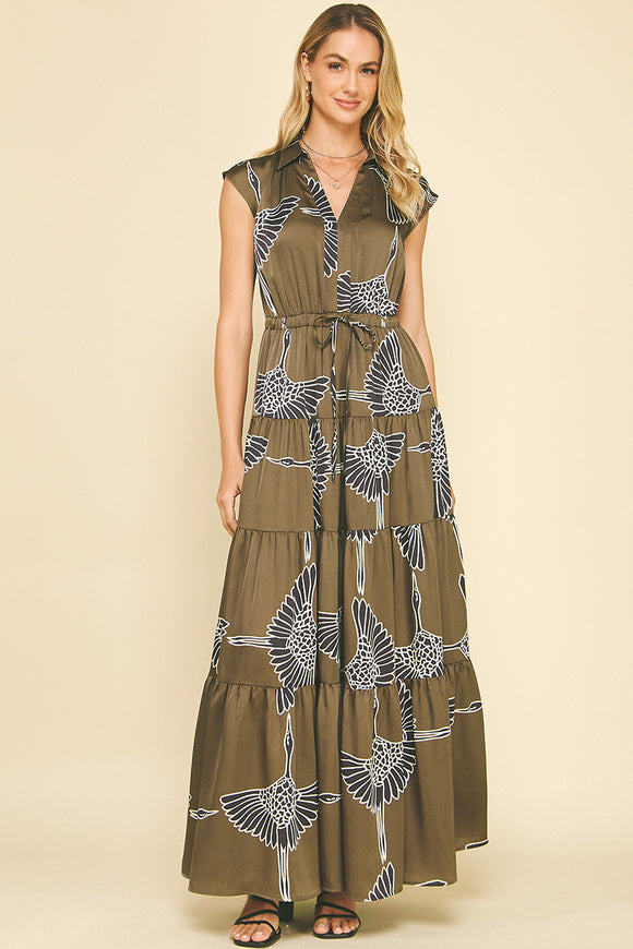 Carolina Print Tiered Maxi PINCH Dress